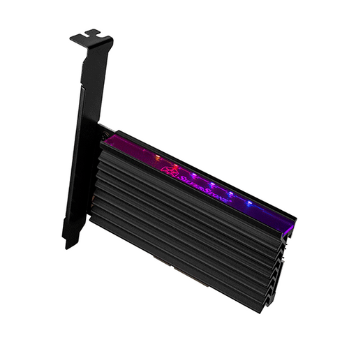 M.2 NVMe SSD M key to PCIe x4 ARGB adapter card with heatsink and thermal pad M.2 NVMe SSD M key to PCIe x4 ARGB adapter card with heatsink and thermal pad